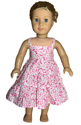 Pink Flower Maxi Dress Fits 18" American Girl Doll Clothing0