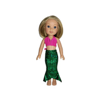 Mermaid 3pc Swimsuit Fits 14.5" Wellie Wisher American Girl Doll Clothing0