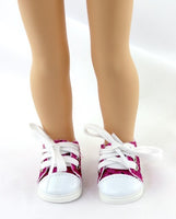 Berry Sequin Sneakers Fits 14.5" Wellie Wisher American Girl Doll Shoes0
