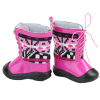 Pink Print Boots Fits 18" American Girl Doll Clothing Shoes1