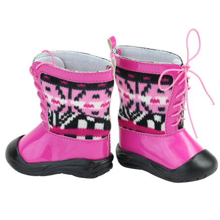 Pink Print Boots Fits 18" American Girl Doll Clothing Shoes1