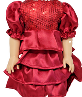 Red Sequin Ruffle Dress Fits 14.5" Wellie Wisher American Girl Doll Clothing1