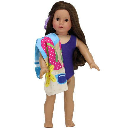 Purple Swimsuit Towel Ball 5pcs Fits 18" American Girl Doll Clothes Accessories2