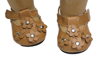 Brown Flower Dress Shoes Fits 18" American Girl Doll Clothing Shoes0