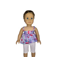 Colorful Pink Flamingo Capri Pant Set Fits 18" American Girl Doll Clothes1