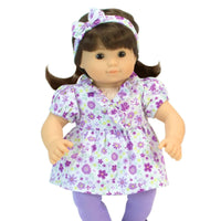 Flower Tunic Outfits & Shoes 8pcs Fits 15" Bitty Baby American Girl Doll Clothes3