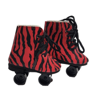 Red Zebra Print Roller Skates Fits 18" American Girl Doll Clothing Shoes0