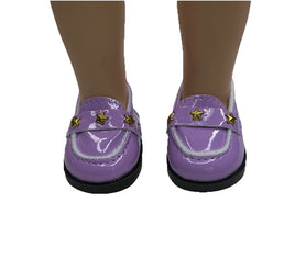 Purple Star Loafers Fits 14.5" Wellie Wisher American Girl Doll Shoes0