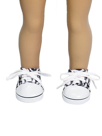 Zebra Low Top Sneakers Fits 18" American Girl Doll Clothing Shoes1