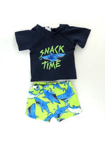 Shark Snack Time Rash Guard Swim Set Fits 18" American Boy Girl Doll Clothing2