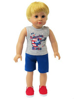 America Rocks Guitar Short Set Fits 18" American Girl Boy Doll Clothing2