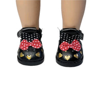 Black Heart Cutout Mary Jane Shoes Fits 14.5" Wellie Wisher American Girl Doll0