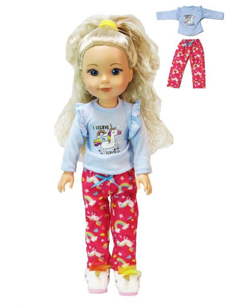Fairytale Unicorn Pajamas Fits Wellie Wishers 14.5" American Girl Clothes0