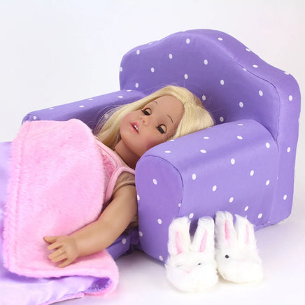 Purple Polka Dot Pull Out Chair Bed Fits 18" American Girl Doll Furniture2