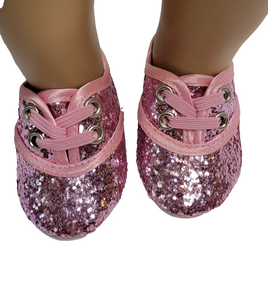 Pink Glitter Dance Shoes Fits 18" American Girl Doll Clothing Shoes0