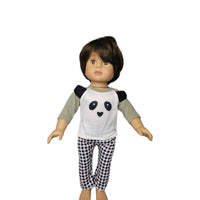 Panda Bear Pajama Pant Set Fits 18" American Boy Girl Doll Clothes1