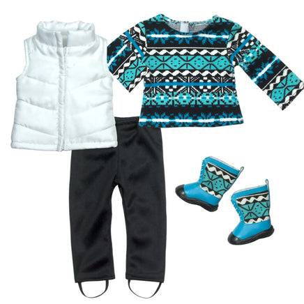 Teal & Black Sweater 4pc Outfit Vest Boots Fits 18" American Girl Doll Clothing2