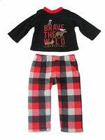 Brave The Wild Plaid Pajama Pant Set Fits 18" American Boy Girl Doll Clothing1
