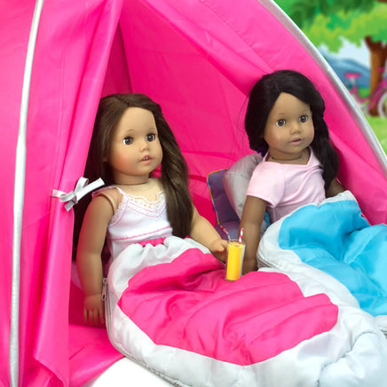 Hot Pink Camping Tent Fits 18" American Girl Doll Accessories Play Sets2