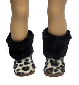 Cheeta Print Furry Boots Fits 18" American Girl Doll Clothing Shoes0