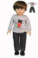 Small Packages Stocking Kitty Pant Set  Fits 18" American Boy Girl Doll Clothing0