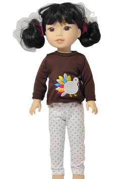 Polka Dot Turkey Pant Set Fits 14.5" Wellie Wisher American Girl Doll Clothing0