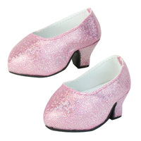 Pink Sparkly High Heels Fits 18" American Girl Doll Clothing Shoes0
