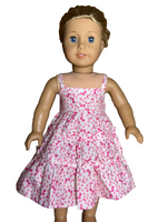 Pink Flower Maxi Dress Fits 18" American Girl Doll Clothing2