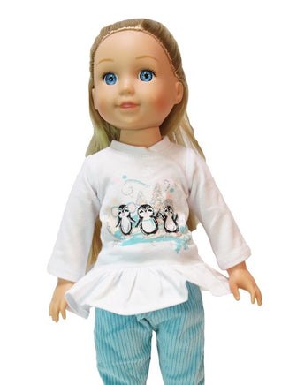 Winter Penguin Pant Set Fits 14.5" Wellie Wisher American Girl Doll Clothing0