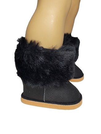 Black Furry Boots Fits 18" American Girl Doll Clothes Shoes2