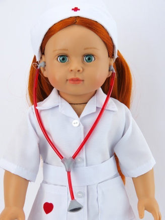 Nurse Outfit Dress Hat Stethoscope Fits 18" American Girl Doll Clothing1