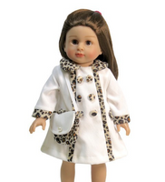 Leopard Trim Coat and Purse Outerwear Fits 18" American Girl Doll Clothing0