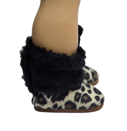 Cheeta Print Furry Boots Fits 18" American Girl Doll Clothing Shoes1