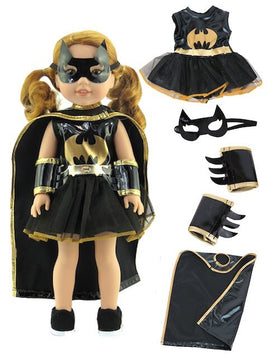 Little Batgirl Dress Costume Fits 14.5" Wellie Wisher American Girl Doll Clothes0