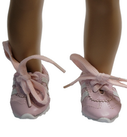 Pink Sneakers With White Stripes Fits 18" American Girl Doll Clothing Shoes1