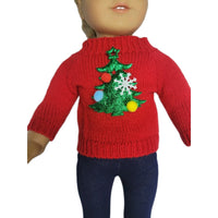 Christmas Tree Sweater Pant Set Fits 18" American Girl Doll Clothes2