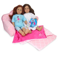 Pink Moroccan Print Sofa Bed Fits 18" American Girl Doll Furniture Accessories2