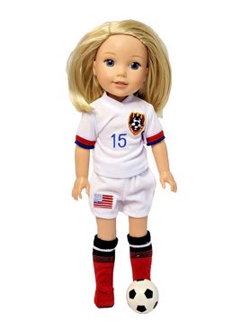 Soccer Uniform 14.5" Wellie Wisher American Girl Doll Clothing0