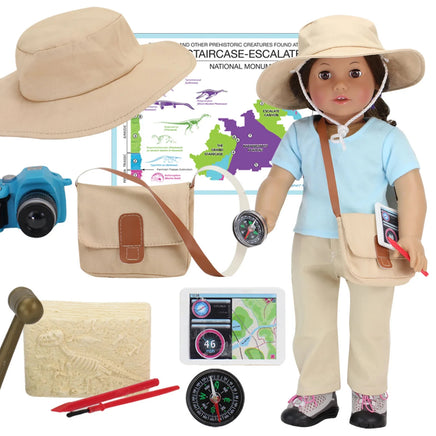 10-Piece Paleontologist Set Fits 18" American Girl Doll Clothes Accessories0