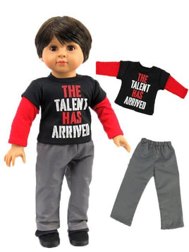 The Talent Has Arrived Pant Set Fits 18" American Boy Girl Doll Clothing0