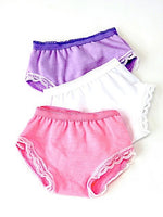 Lace Trim Underwear 3 pack Pink White Purple Fits 18" American Girl Doll Clothes0