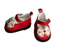 Red Bow Dress Shoes Fits 14.5" Wellie Wisher American Girl Doll Shoes2