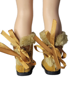 Brown Fur Trim Boots Fits 14.5" Wellie Wisher American Girl Doll Shoes2