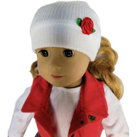 Red Plaid Winter 5pc Skirt Set Fits 18" American Girl Doll Clothes3