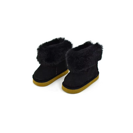 Black Fur Trim Boots 5*2.5 cm Fits BJD Dolls0