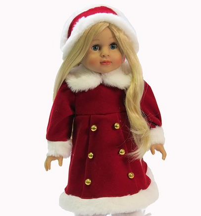 Red And White Coat Headpiece Fits 18" American Girl Doll Clothing0