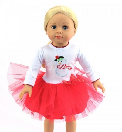Christmas Snowman Dress Fits 18" American Girl Doll Clothing0
