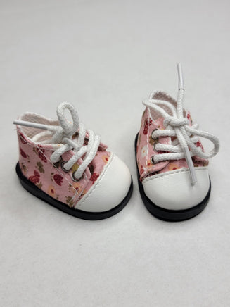 Pink Floral Print Shoes Fits 14.5" Wellie Wisher American Girl Doll Shoes3