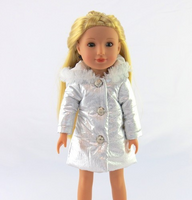 Silver Puffer Coat Fits 14.5" Wellie Wisher American Girl Doll Clothing0