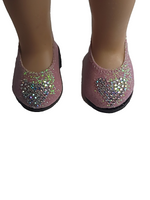 Pink Rhinestone Heart Flats Fits 14.5" Wellie Wisher American Girl Doll Shoes2